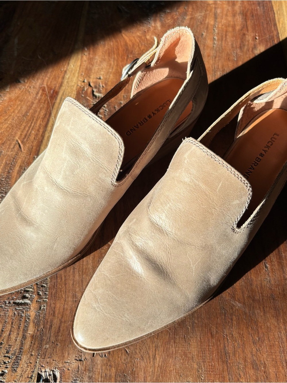 Lucky Brand Adrisa Leather Sling Backs